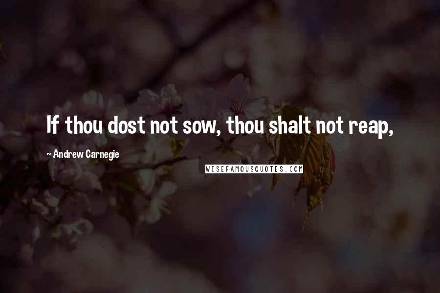 Andrew Carnegie Quotes: If thou dost not sow, thou shalt not reap,