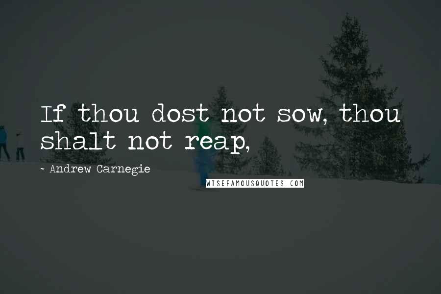 Andrew Carnegie Quotes: If thou dost not sow, thou shalt not reap,