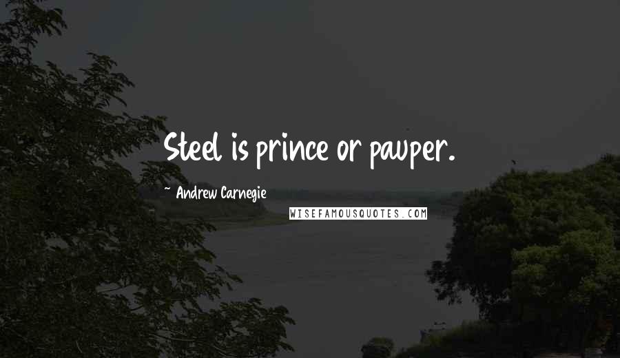 Andrew Carnegie Quotes: Steel is prince or pauper.