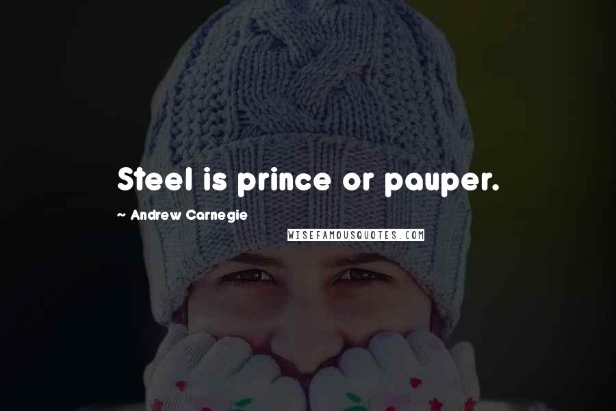 Andrew Carnegie Quotes: Steel is prince or pauper.