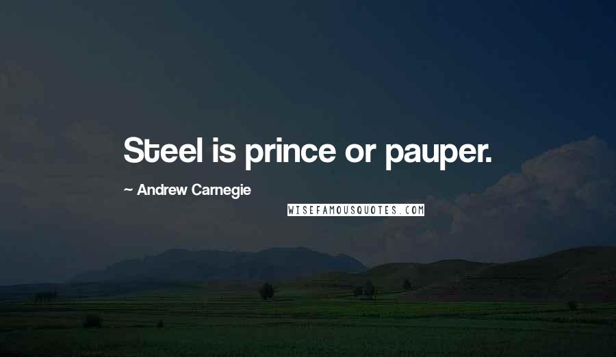 Andrew Carnegie Quotes: Steel is prince or pauper.