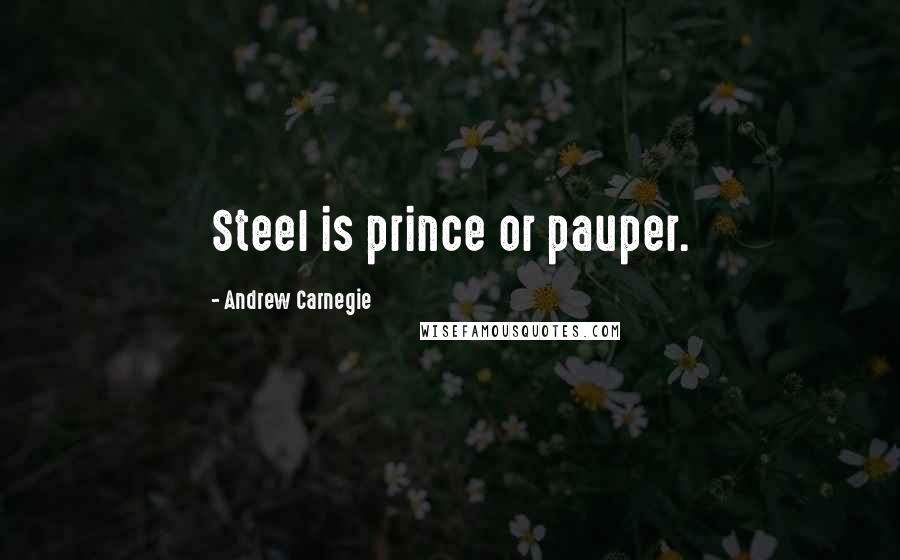 Andrew Carnegie Quotes: Steel is prince or pauper.