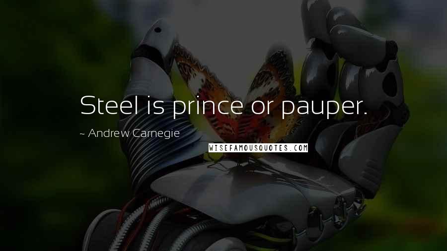 Andrew Carnegie Quotes: Steel is prince or pauper.