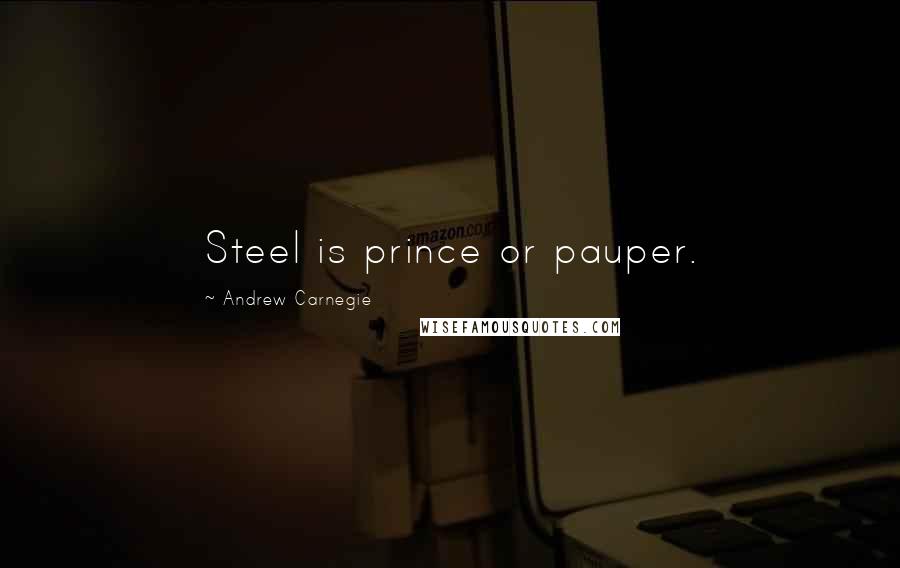 Andrew Carnegie Quotes: Steel is prince or pauper.