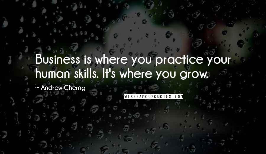 Andrew Cherng Quotes: Business is where you practice your human skills. It's where you grow.