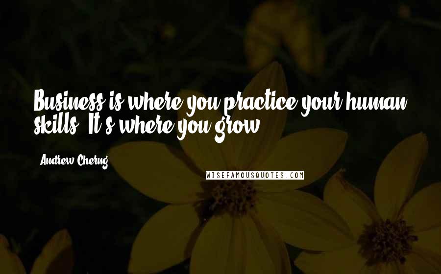 Andrew Cherng Quotes: Business is where you practice your human skills. It's where you grow.