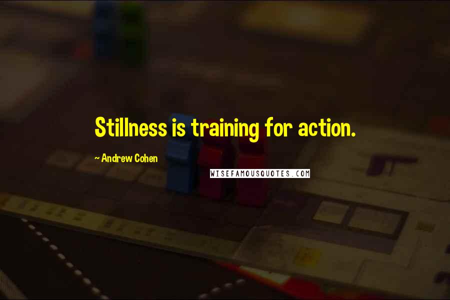 Andrew Cohen Quotes: Stillness is training for action.