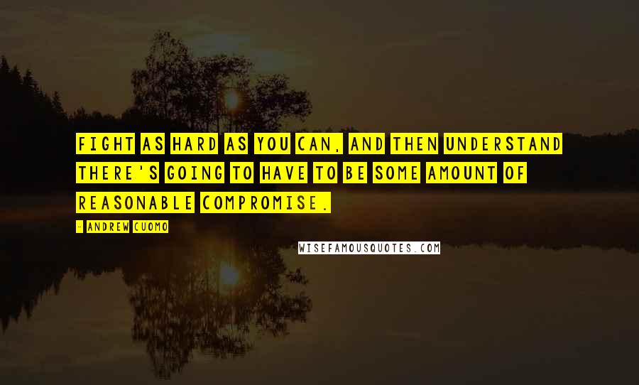 Andrew Cuomo Quotes: Fight as hard as you can, and then understand there's going to have to be some amount of reasonable compromise.