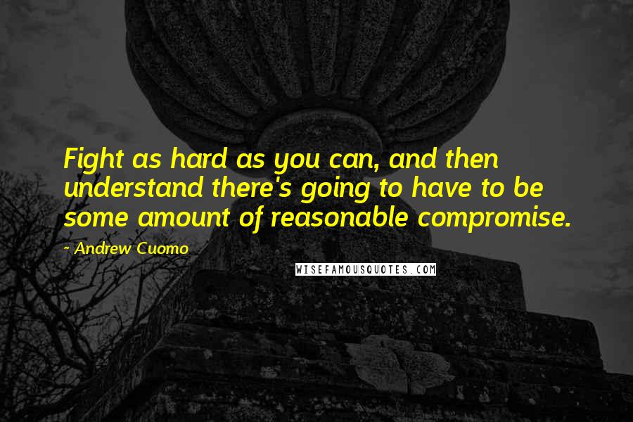 Andrew Cuomo Quotes: Fight as hard as you can, and then understand there's going to have to be some amount of reasonable compromise.