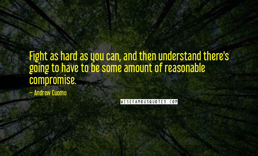 Andrew Cuomo Quotes: Fight as hard as you can, and then understand there's going to have to be some amount of reasonable compromise.