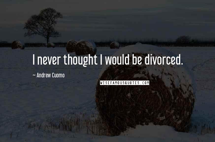 Andrew Cuomo Quotes: I never thought I would be divorced.