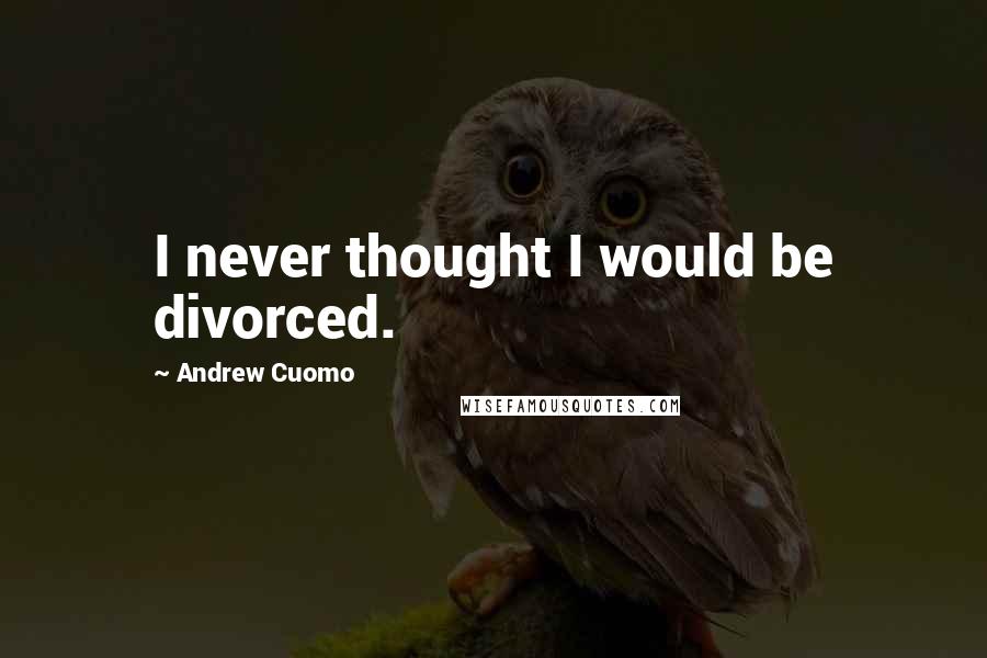 Andrew Cuomo Quotes: I never thought I would be divorced.