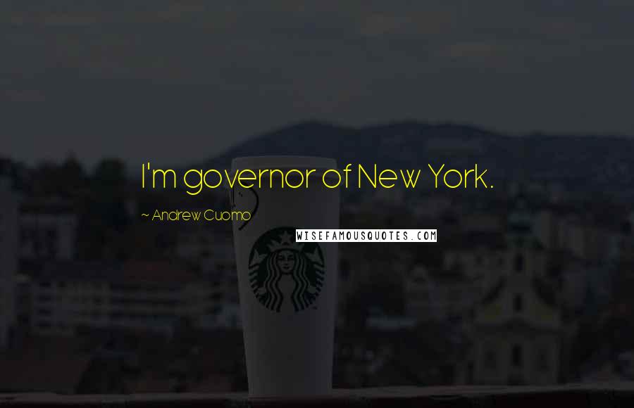 Andrew Cuomo Quotes: I'm governor of New York.