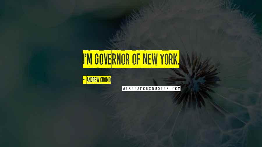 Andrew Cuomo Quotes: I'm governor of New York.