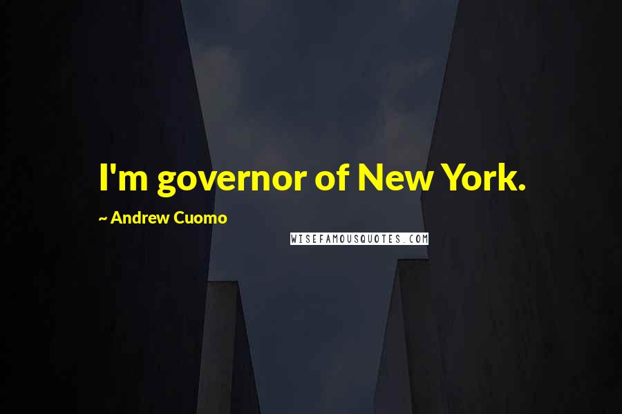 Andrew Cuomo Quotes: I'm governor of New York.
