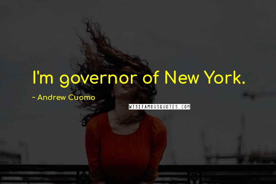 Andrew Cuomo Quotes: I'm governor of New York.