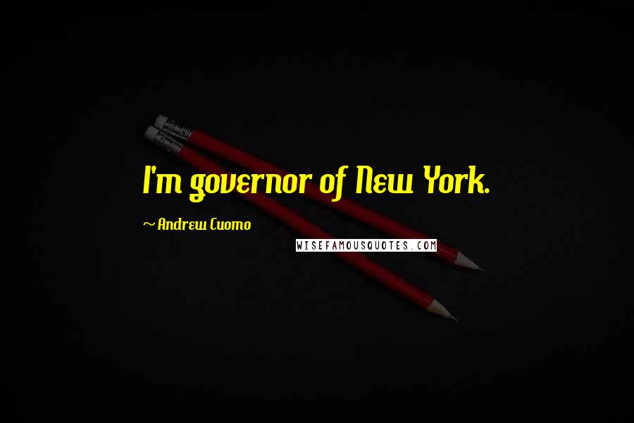 Andrew Cuomo Quotes: I'm governor of New York.