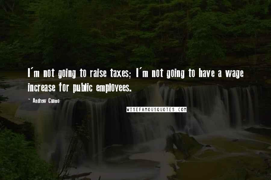 Andrew Cuomo Quotes: I'm not going to raise taxes; I'm not going to have a wage increase for public employees.