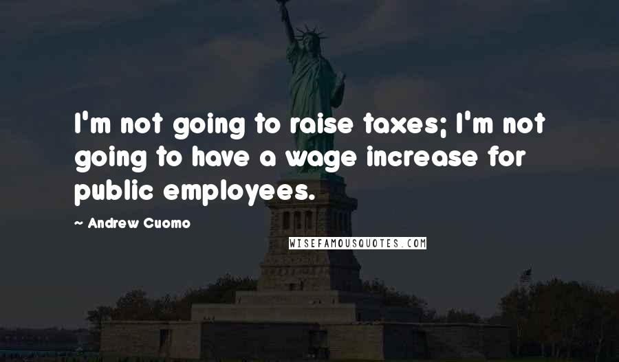 Andrew Cuomo Quotes: I'm not going to raise taxes; I'm not going to have a wage increase for public employees.