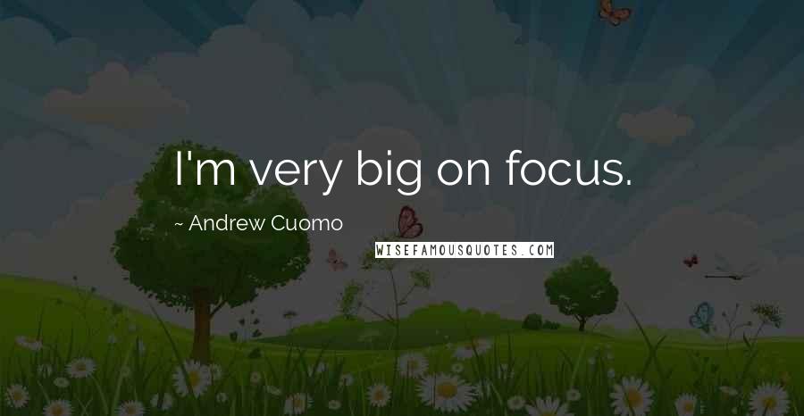 Andrew Cuomo Quotes: I'm very big on focus.