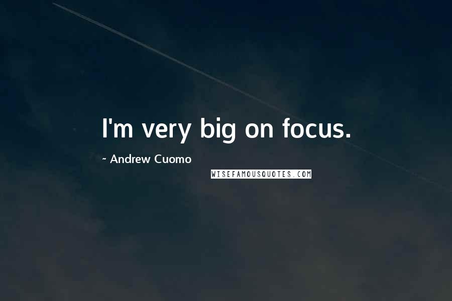 Andrew Cuomo Quotes: I'm very big on focus.
