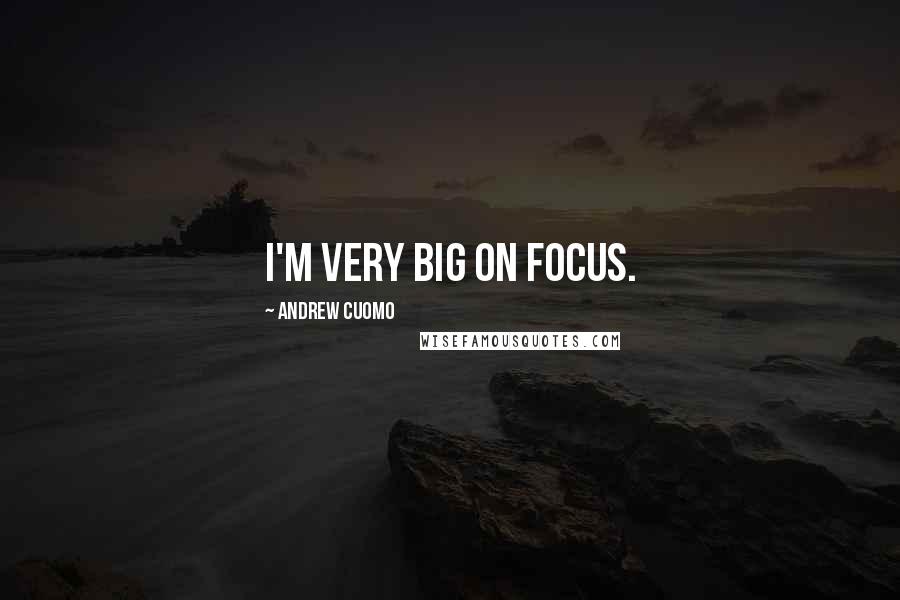 Andrew Cuomo Quotes: I'm very big on focus.