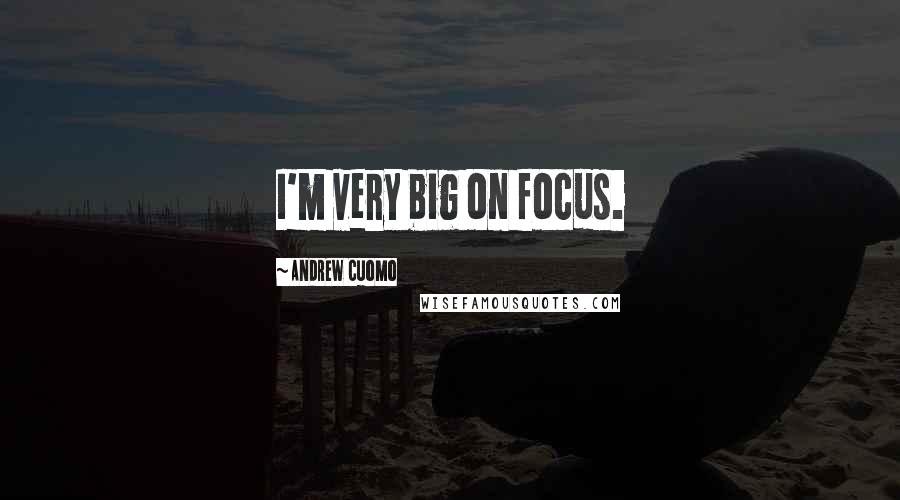 Andrew Cuomo Quotes: I'm very big on focus.