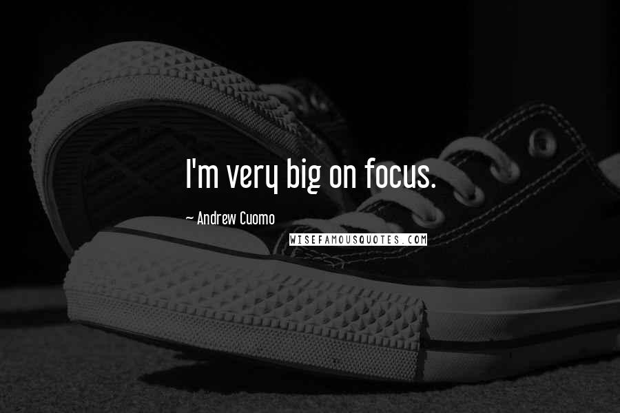 Andrew Cuomo Quotes: I'm very big on focus.