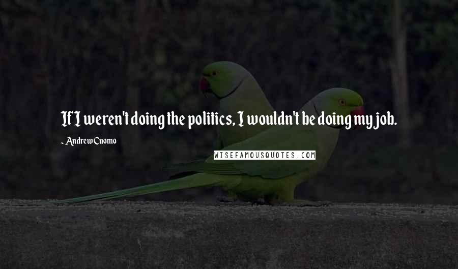 Andrew Cuomo Quotes: If I weren't doing the politics, I wouldn't be doing my job.