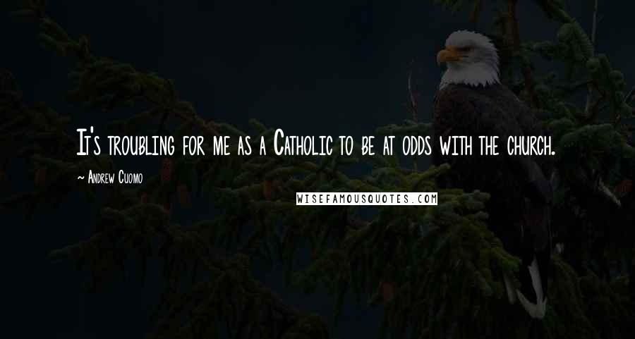 Andrew Cuomo Quotes: It's troubling for me as a Catholic to be at odds with the church.