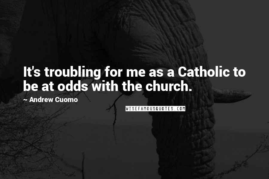 Andrew Cuomo Quotes: It's troubling for me as a Catholic to be at odds with the church.