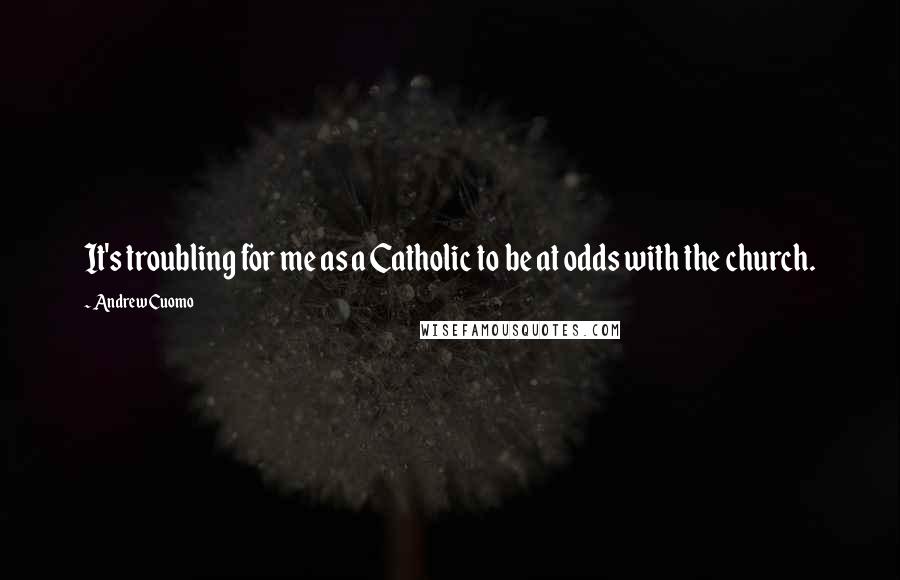 Andrew Cuomo Quotes: It's troubling for me as a Catholic to be at odds with the church.