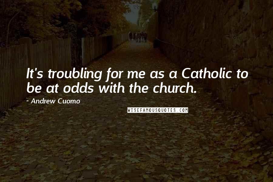 Andrew Cuomo Quotes: It's troubling for me as a Catholic to be at odds with the church.