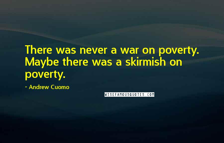 Andrew Cuomo Quotes: There was never a war on poverty. Maybe there was a skirmish on poverty.