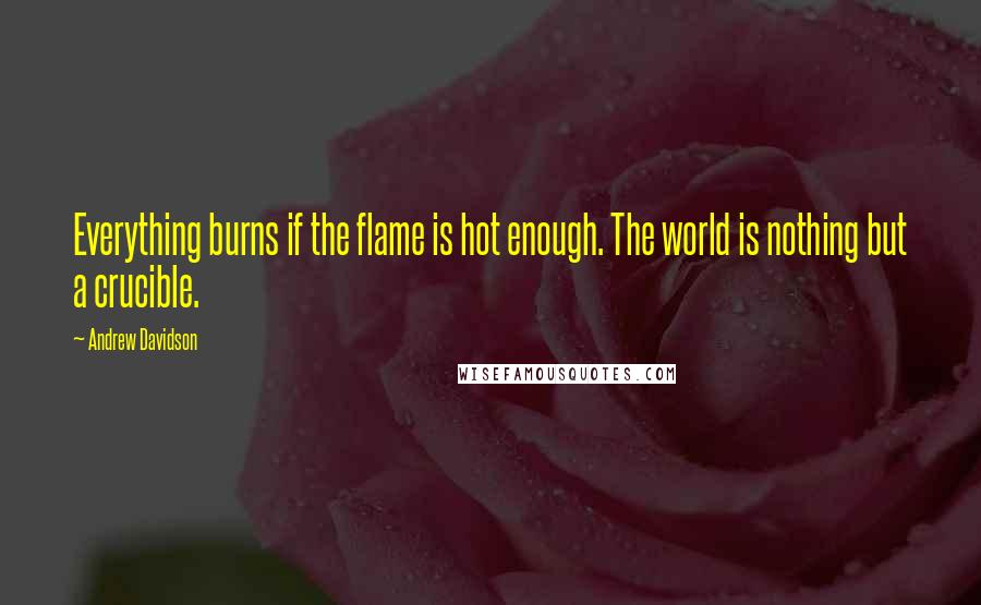 Andrew Davidson Quotes: Everything burns if the flame is hot enough. The world is nothing but a crucible.