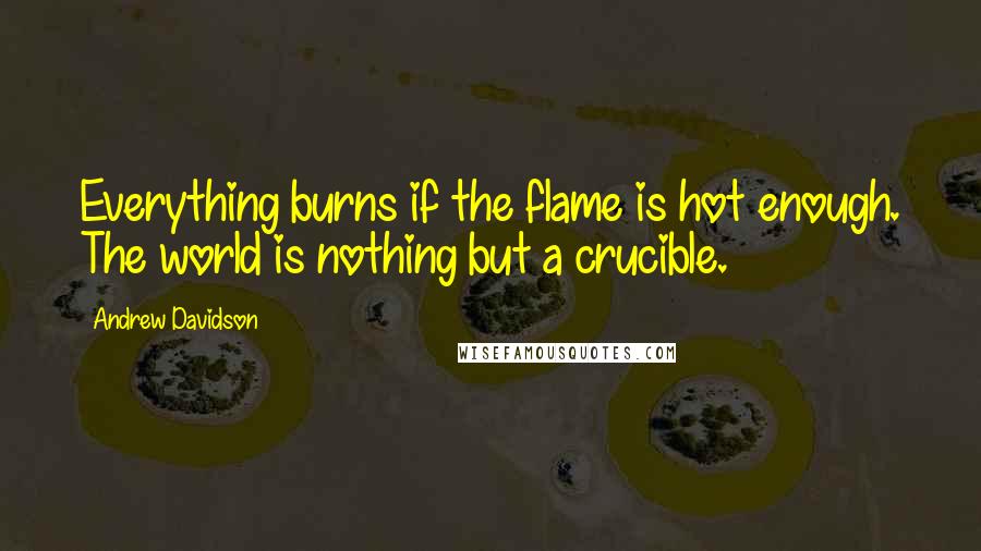 Andrew Davidson Quotes: Everything burns if the flame is hot enough. The world is nothing but a crucible.