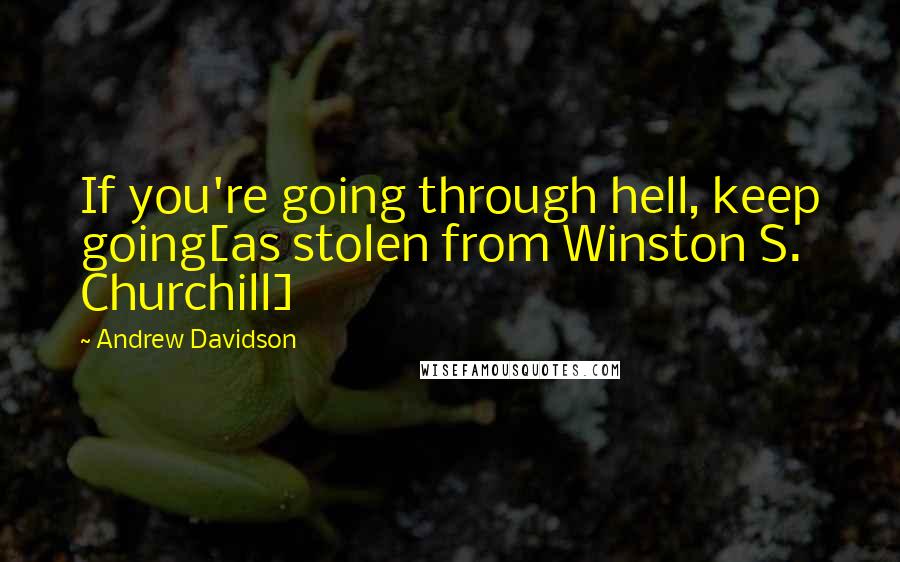 Andrew Davidson Quotes: If you're going through hell, keep going[as stolen from Winston S. Churchill]