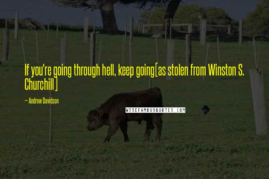 Andrew Davidson Quotes: If you're going through hell, keep going[as stolen from Winston S. Churchill]