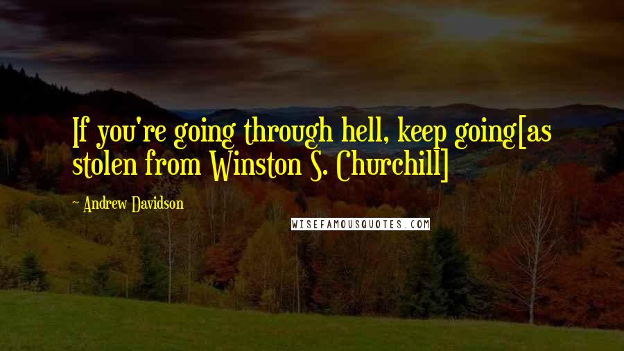 Andrew Davidson Quotes: If you're going through hell, keep going[as stolen from Winston S. Churchill]
