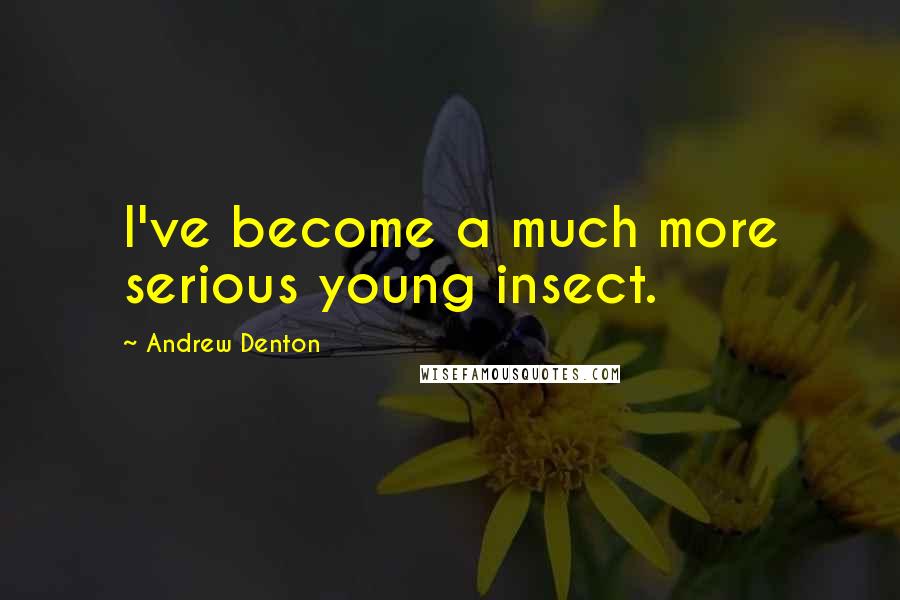 Andrew Denton Quotes: I've become a much more serious young insect.