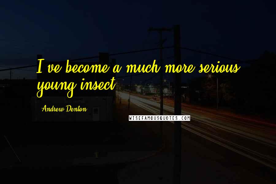 Andrew Denton Quotes: I've become a much more serious young insect.