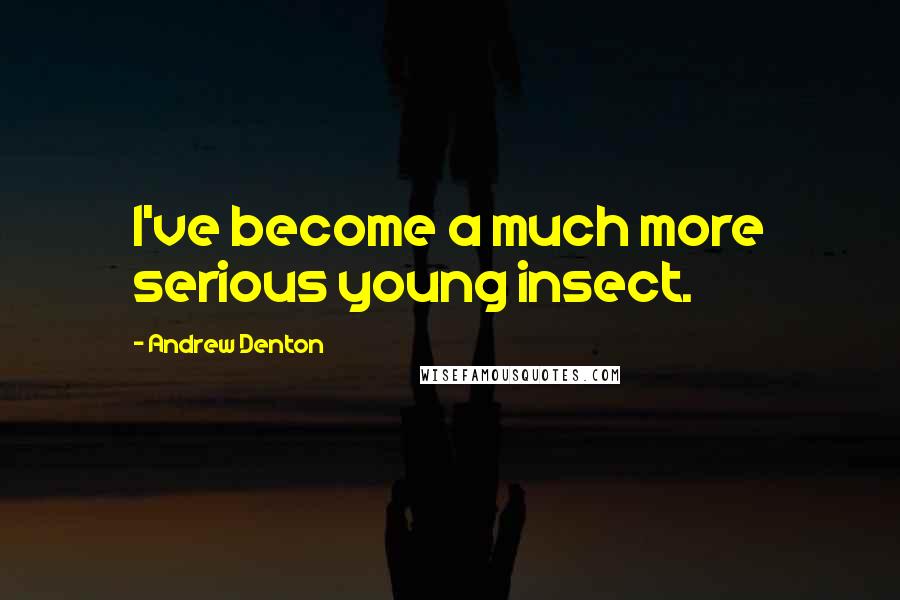 Andrew Denton Quotes: I've become a much more serious young insect.
