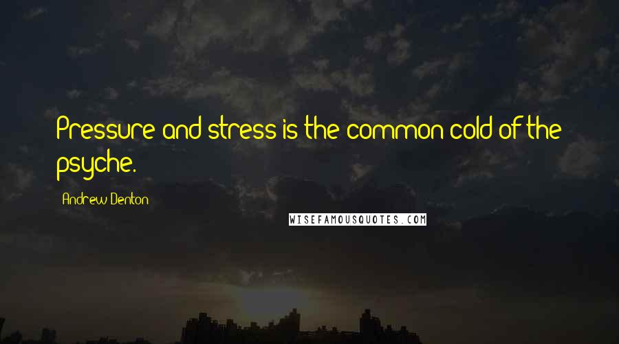 Andrew Denton Quotes: Pressure and stress is the common cold of the psyche.