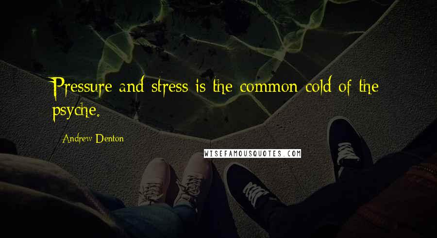 Andrew Denton Quotes: Pressure and stress is the common cold of the psyche.