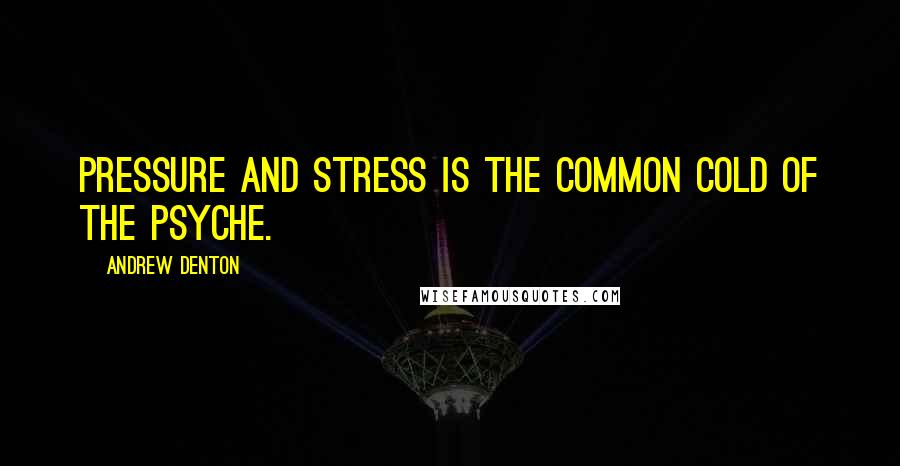 Andrew Denton Quotes: Pressure and stress is the common cold of the psyche.