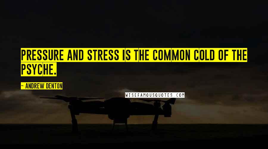 Andrew Denton Quotes: Pressure and stress is the common cold of the psyche.