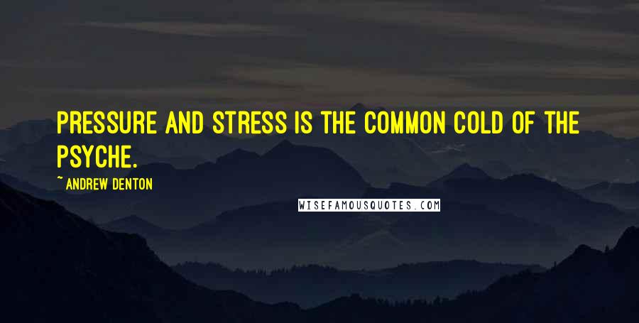 Andrew Denton Quotes: Pressure and stress is the common cold of the psyche.