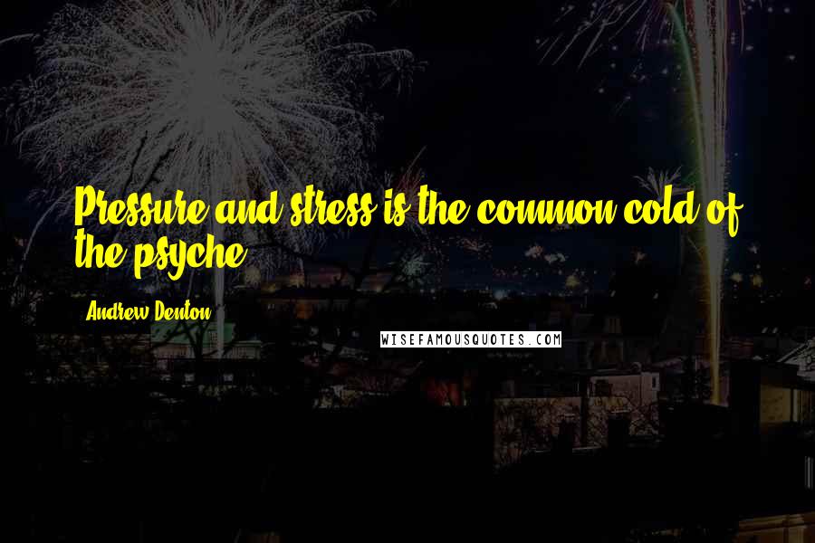 Andrew Denton Quotes: Pressure and stress is the common cold of the psyche.