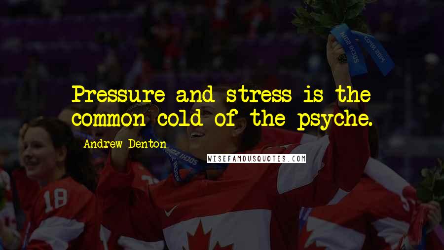 Andrew Denton Quotes: Pressure and stress is the common cold of the psyche.