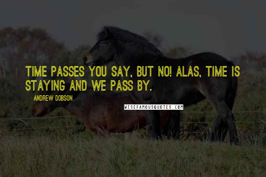 Andrew Dobson Quotes: Time passes you say, But no! Alas, time is staying and we pass by.